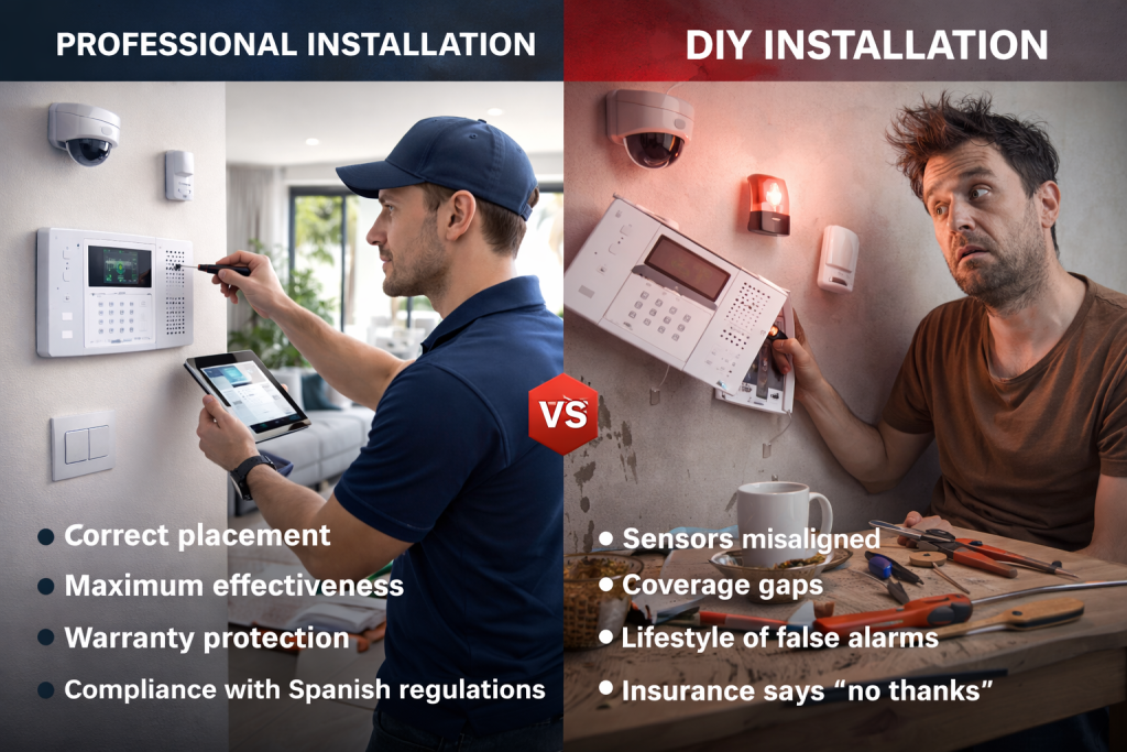 Alarm System Installation in Valencia: Professional Service vs DIY